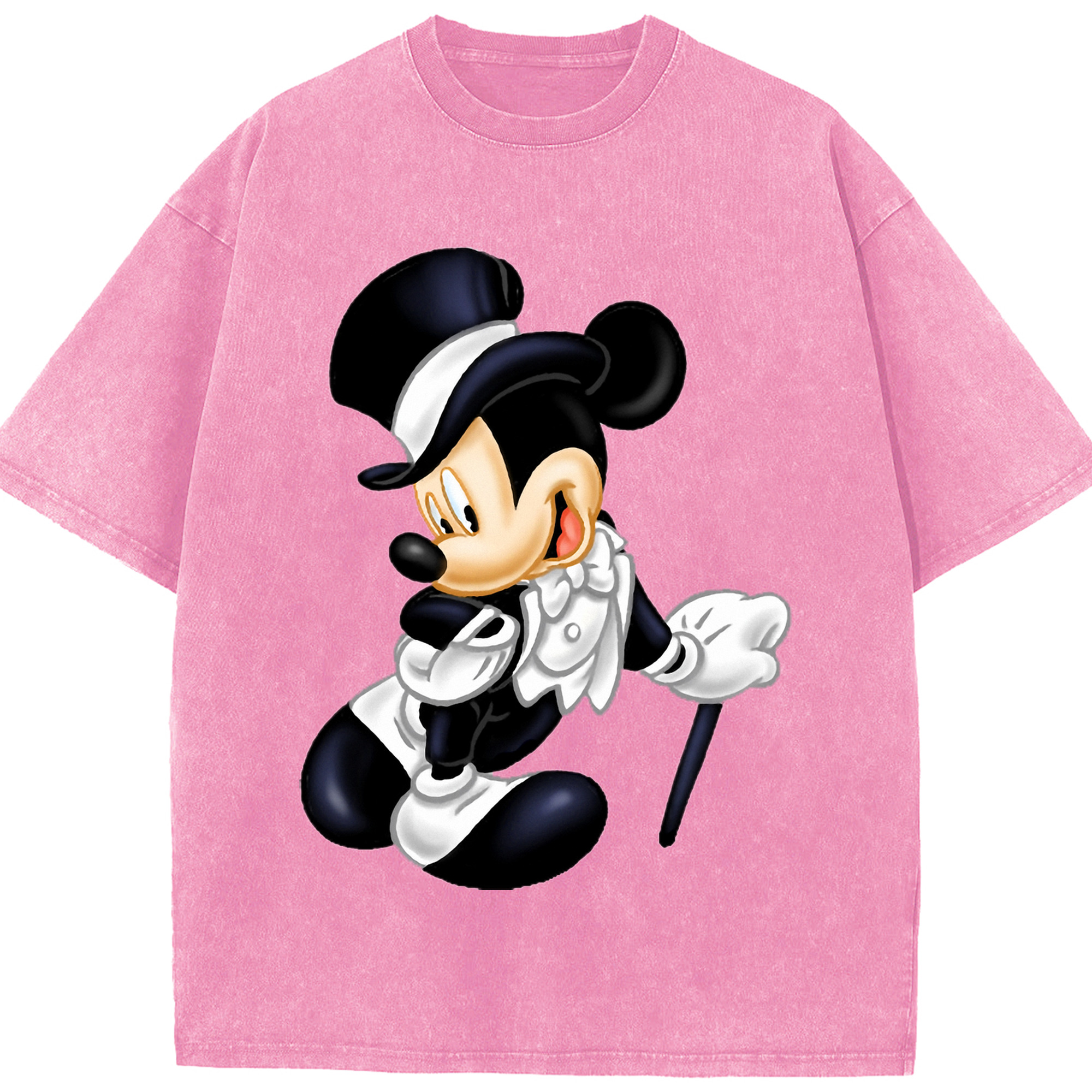 （画像用） ミッキーマウス Mickey Mouse 綿100% ヴィンテージ風 半袖Tシャツ（フロントプリント）